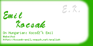 emil kocsak business card
